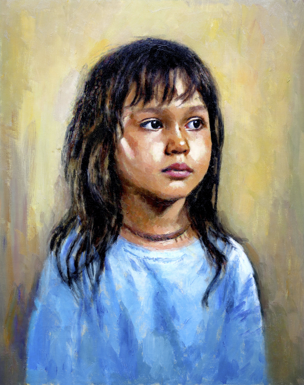 &ldquo;Portrait Painting in Oils of Emilie #1 by Dad&rdquo;
