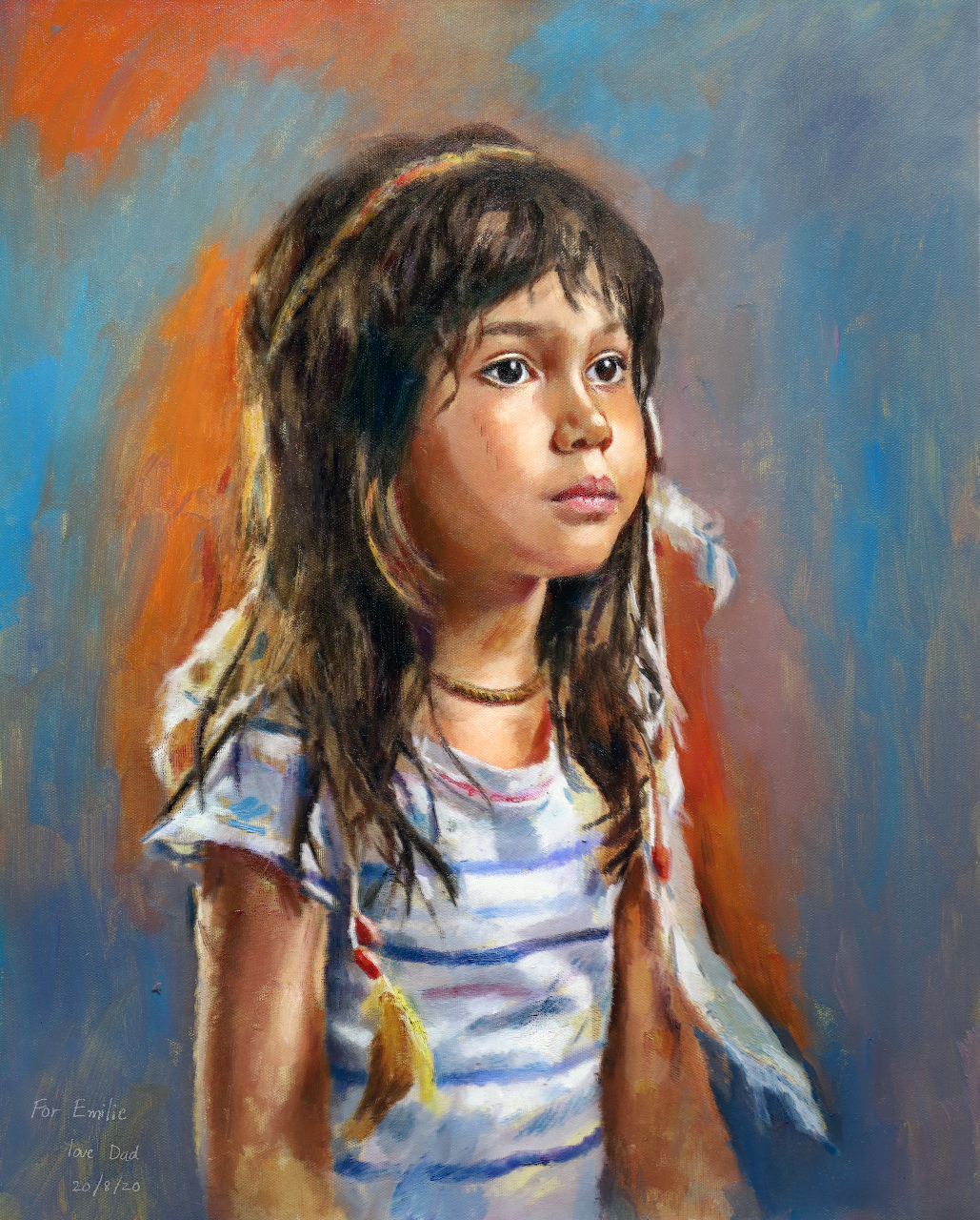 &ldquo;Portrait Painting in Oils of Emilie #4 by Dad&rdquo;
