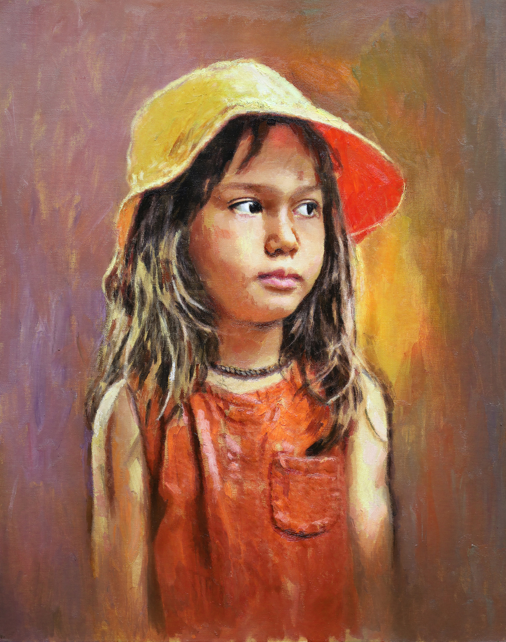 &ldquo;Portrait Painting in Oils of Emilie #5 by Dad&rdquo;