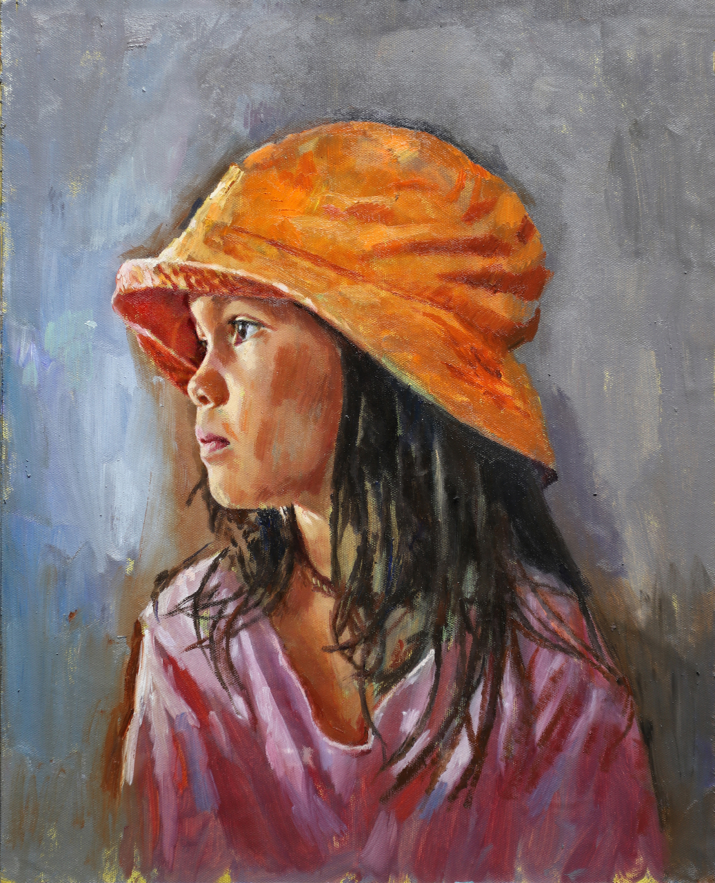 &ldquo;Portrait Painting in Oils of Emilie #7 by Dad&rdquo;